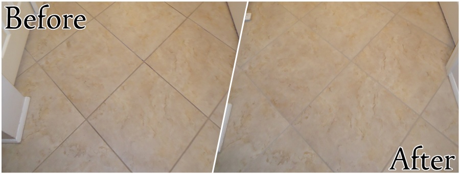 Ceramic Tile Restoration - Cleaning and Recoloring Grout